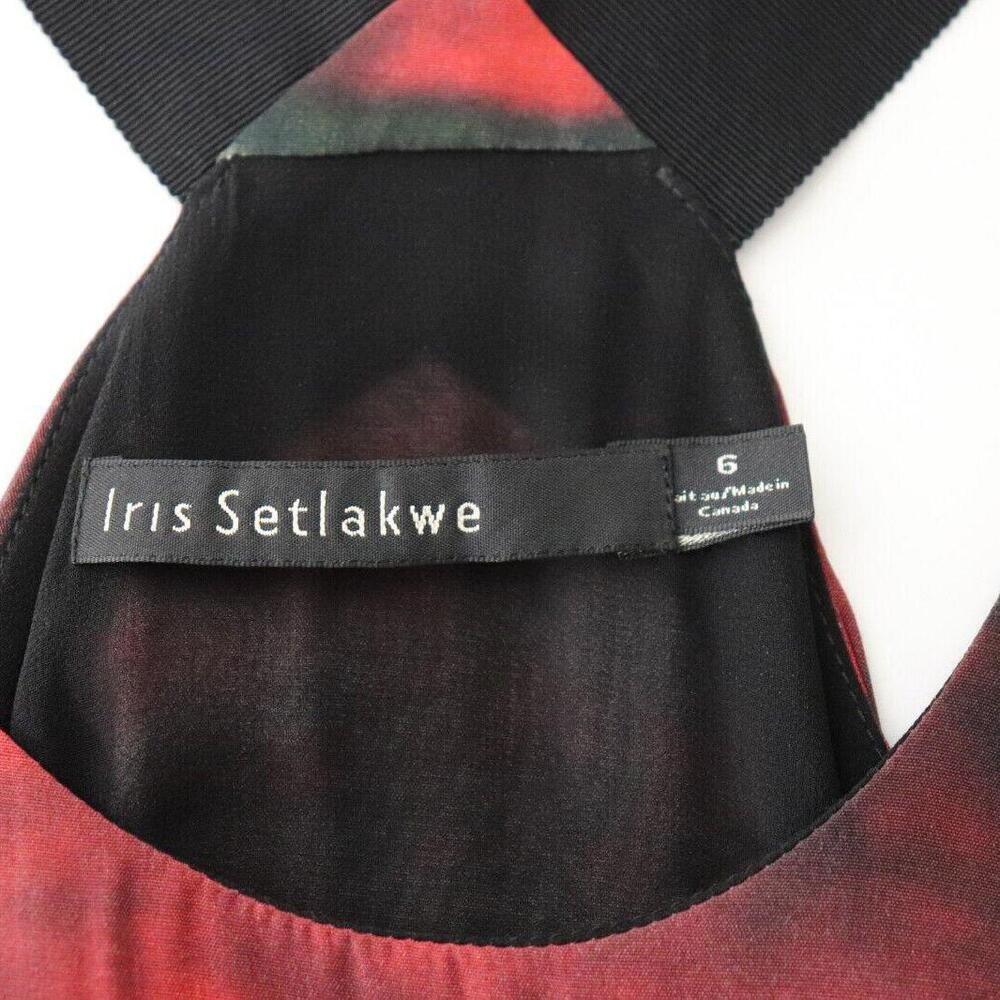 Iris Setlakwe Womens US6 Red Black Shift Tank Dress Crossback Tie Dye Scoop Neck - Picture 9 of 12